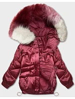 Krátka bunda oversize bordová (H-1109-25) Krátka bunda oversize bordová (H-1109-25)