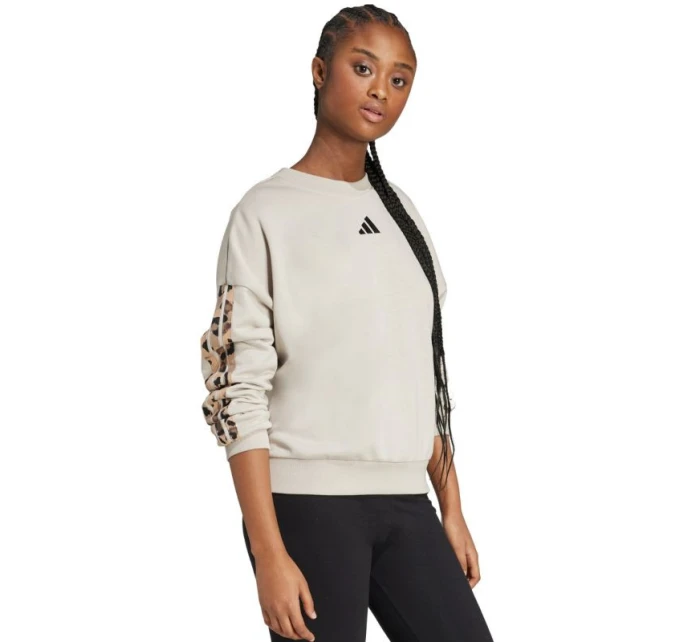 Dámská mikina Animal Print 3Stripes French Terry Sweatshirt cream model 21720669 - ADIDAS