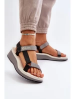 Sandały Damskie Na Platformie I Koturnie Big Star NN274A054 Szare Sandały Damskie Na Platformie I Koturnie Big Star NN274A054 Szare