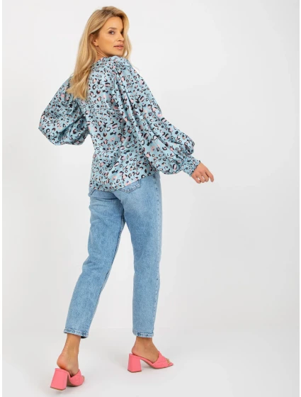 Dámska košeľa LK KS 509017 2.78 čierna a modrá - FPrice