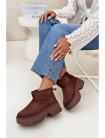 Dámske nízke zateplené snehové topánky Mavelle s kožušinou - hnedé Dámske nízke zateplené snehové topánky Mavelle s kožušinou - hnedé