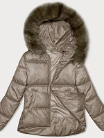 Dámska bunda bomber béžová S'west (B8190-12)
