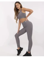 Športový top a legíny tmavosivé (5448)