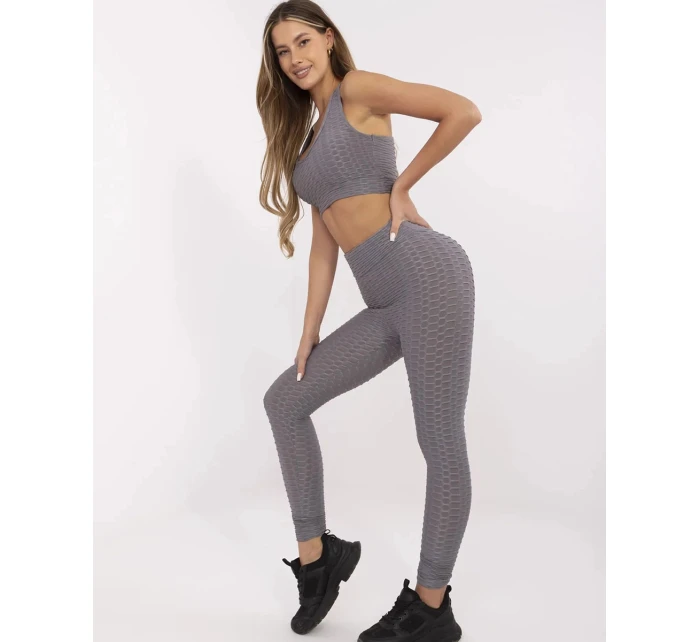 Športový top a legíny tmavosivé (5448)