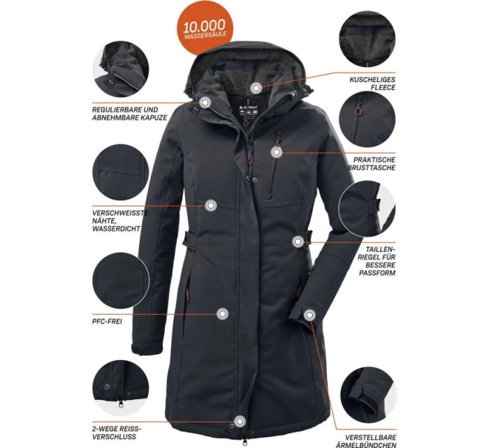 Dámska parka s kapucňou Killtec KOW 165 36 black nepremokavá vetruvzdorná (37726/200) Dámska parka s kapucňou Killtec KOW 165 36 black nepremokavá vetruvzdorná (37726/200)