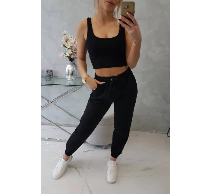 Súprava top+nohavice čierna