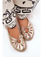 Ploché baleríny z přírodní kůže model 21684998 zlaté - Zazoo