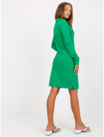 Zelené jednoduché základné šaty s výstrihom do V RUE PARIS