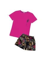 Dámske pyžamo 01/219 tm. ružové s pierkami - Karol