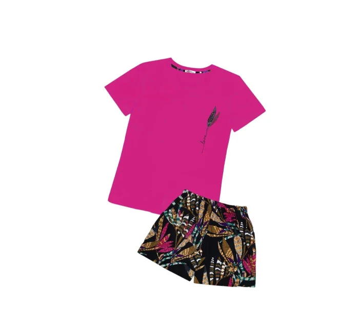 Dámske pyžamo 01/219 tm. ružové s pierkami - Karol