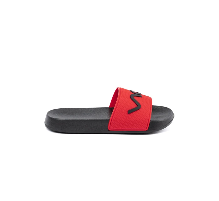 Pohodlné dámske ponožky na plochom podpätku Czarno-czerwony