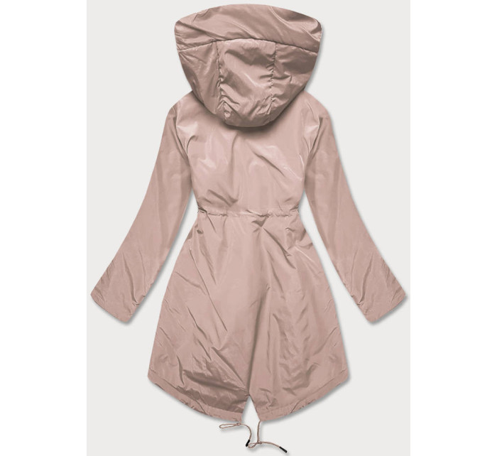 Jednoduchá béžová dámska bunda so šikmými vreckami (HS-1832-1)