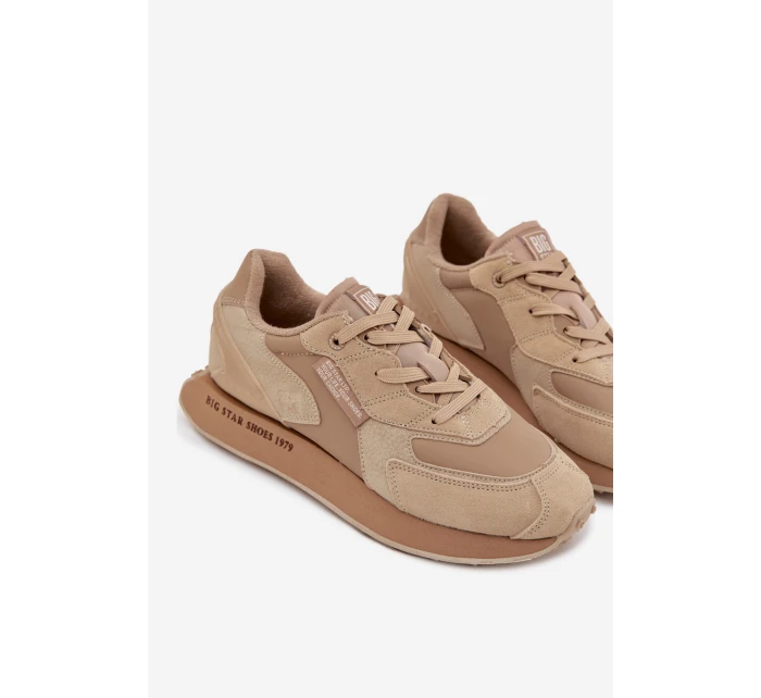 Kožené Sneakersy Pánské Big Star model 21706034 HiPoly System Béžové - Big Star Shoes