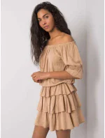 Sukienka TW SK BI model 21185757 camelowy - FPrice Sukienka TW SK BI model 21185757 camelowy - FPrice