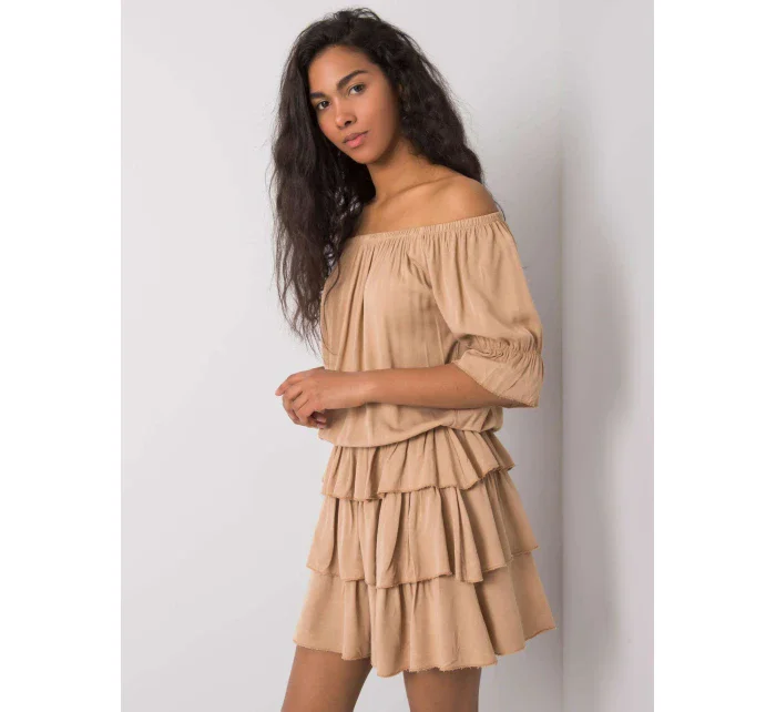 Sukienka TW SK BI model 21185757 camelowy - FPrice Sukienka TW SK BI model 21185757 camelowy - FPrice