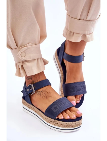 Dámské pohodlné sandály na platformě Big Star námořnická modrá Dámské pohodlné sandály na platformě Big Star námořnická modrá