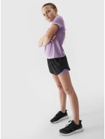 Dievčenské rýchloschnúce športové šortky 4F - čierne