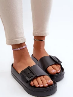 Dámske penové papuče s platformou a prackou Big Star - čierne