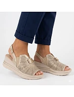 Dámské kožené sandály na platformě gold M.Daszynski model 22072440 - M. Daszyński Dámské kožené sandály na platformě gold M.Daszynski model 22072440 - M. Daszyński