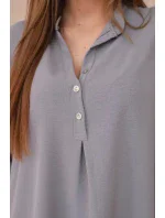 Blúzka s predĺženým zadným dielom sivá