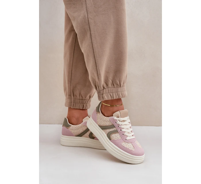 Sneakersy Damskie Z Plecionką Na Platformie Multikolor Lesida Sneakersy Damskie Z Plecionką Na Platformie Multikolor Lesida