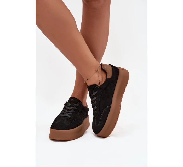 Sneakersy Damskie Na Platformie Big Star SS274761 Czarne