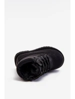 Dziecięce Ocieplane Czarne Trapery Botki Dexter