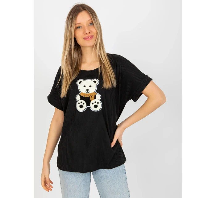 Dámská halenka LK BZ model 18309980 černá - FPrice Dámská halenka LK BZ model 18309980 černá - FPrice