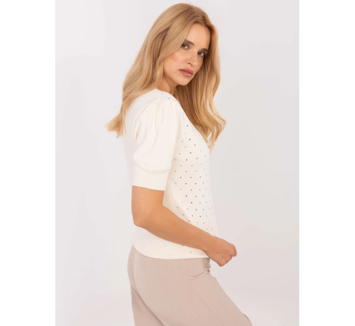 Sweter PM SW PM model 21308058 jasny beżowy - FPrice Sweter PM SW PM model 21308058 jasny beżowy - FPrice