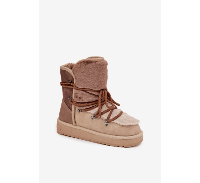 Dámské sněhové boty s kožíškem Béžová model 21803133 - D.Franklin