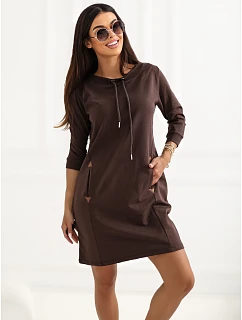 Dámské šaty RV SK  tmavě hnědé Rue Paris model 22393407 - FPrice