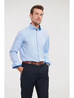 Kontrastní košile s dl. rukávem vzor rybí kost 11. light navy model 22476064 - Russell Athletic Kontrastní košile s dl. rukávem vzor rybí kost 11. light navy model 22476064 - Russell Athletic