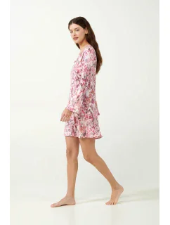 Vamp - Kvetinová nočná košeľa s dlhým rukávom 21825 - Vamp