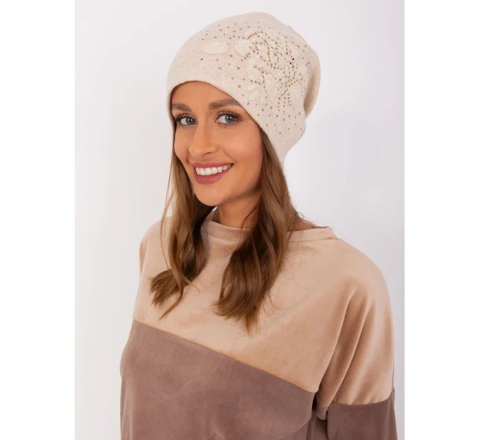 Czapka AT CZ model 18985096 jasny beżowy - FPrice