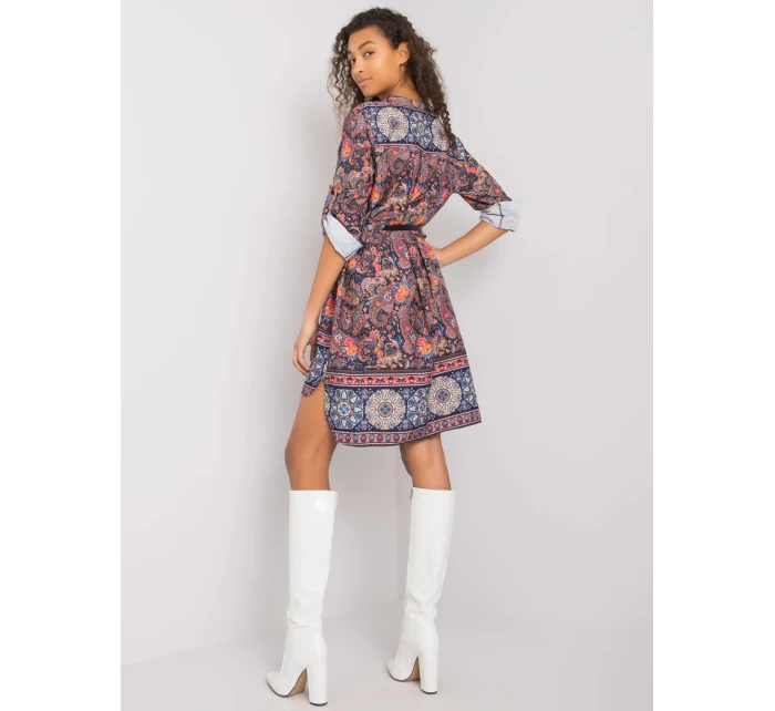 Sukienka DHJ SK model 21409518 granatowy - FPrice Sukienka DHJ SK model 21409518 granatowy - FPrice