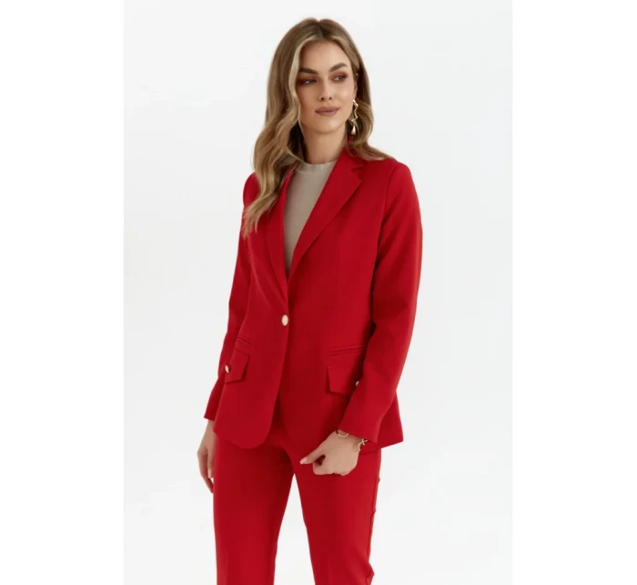 K141 Sako s dvojitým vreckom a klopou - červené K141 Sako s dvojitým vreckom a klopou - červené