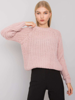 RUE PARIS Svetloružový pletený sveter
