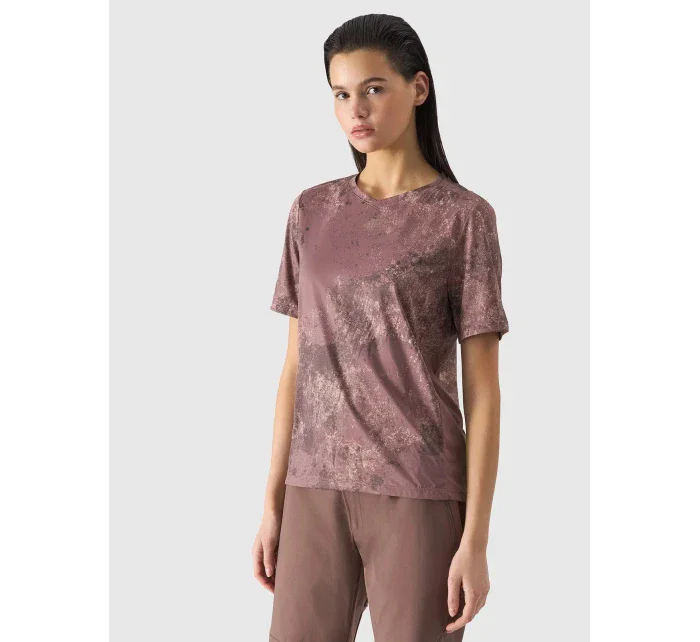 Dámske rýchloschnúce cyklistické tričko 4F - ružové