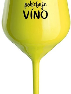 DAD NEEDS WINE - žltý nerozbitný pohár na víno 470 ml