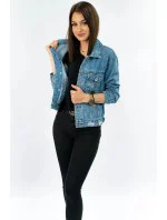 Svetlo modrá krátka dámska džínsová bunda (SF355 #)