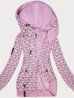 Športová mikina s kapucňou s lastovičkami ružová (2309)