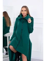 Zateplené šaty s delšími boky tmavě zelené Zateplené šaty s delšími boky tmavě zelené