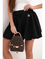 Dámska viskózna balónová sukňa s elastickým pásom čierna