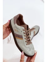 Zamszowe Niskie Sneakersy Damskie Big Star SS274678 HI-POLY SYSTEM Miętowe