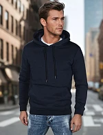 Pánska základná mikina s kapucňou tmavomodrá FashionStreet BX5884
