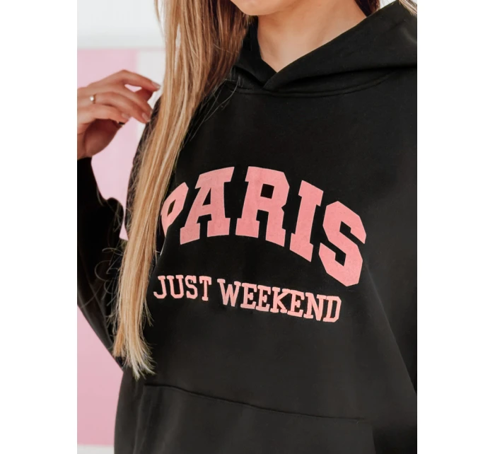 Dámska nadrozmerná mikina PARISSIA black FashionStreet BY1453