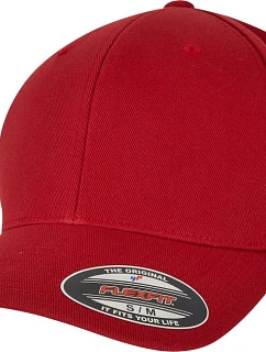Flexfit 6277WR 6-panelová čiapka s výložkou „Waterrepellent“ 55.77WR červená