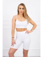 Súprava s nohavicami s vysokým pásom biela Súprava s nohavicami s vysokým pásom biela