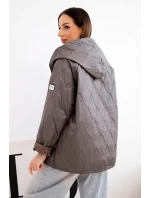 Dámska jarná prešívaná bunda s kapucňou a zipsom Fango