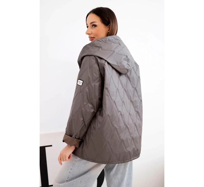 Dámska jarná prešívaná bunda s kapucňou a zipsom Fango